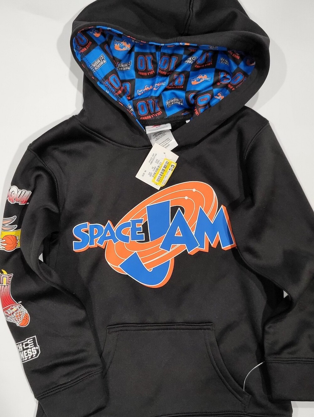 Champion Black Space Jam Hoodie with Orange & Blue Logo